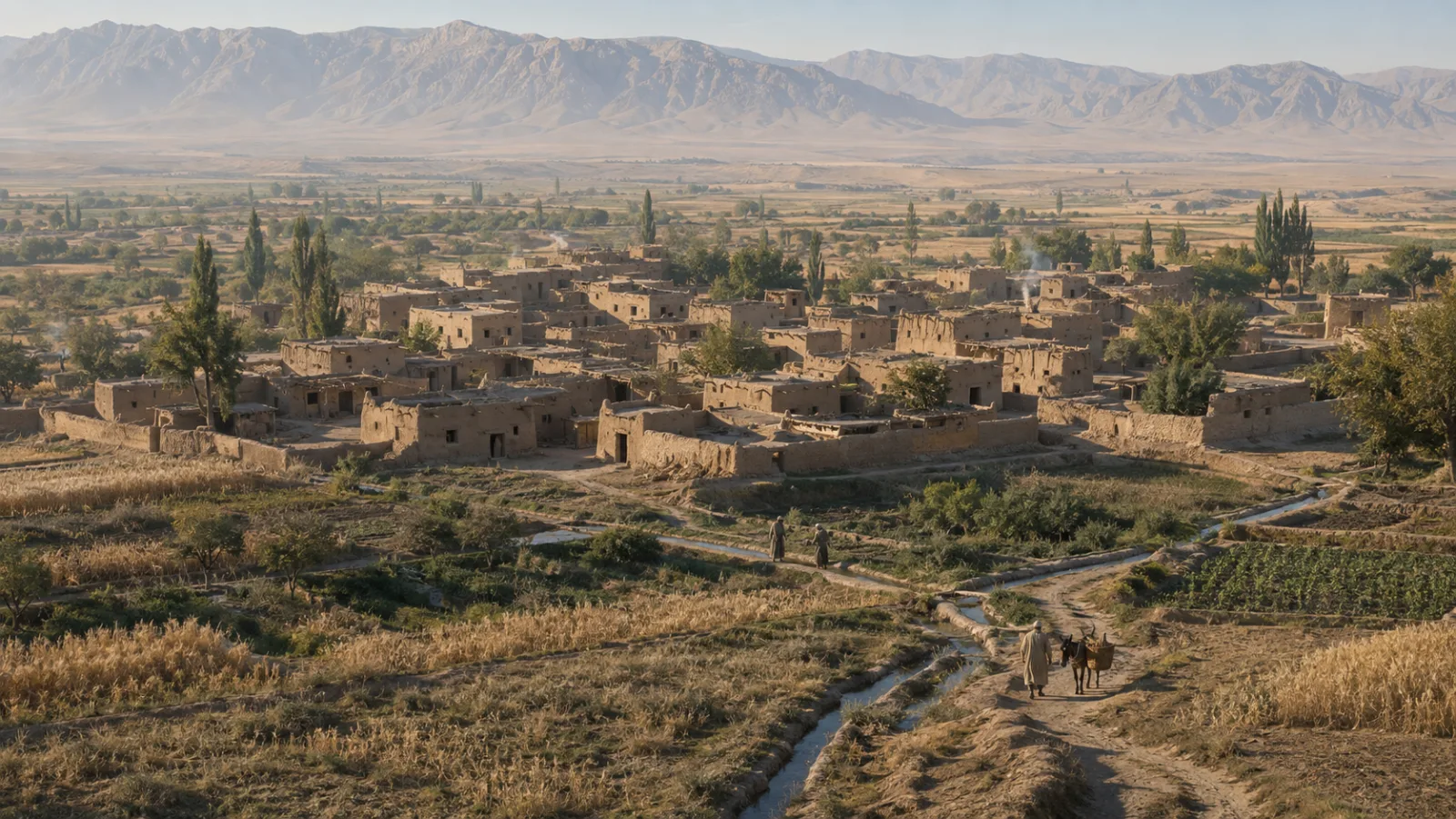 The village of Paj at dawn, Ferdowsi's birthplace outside Tus