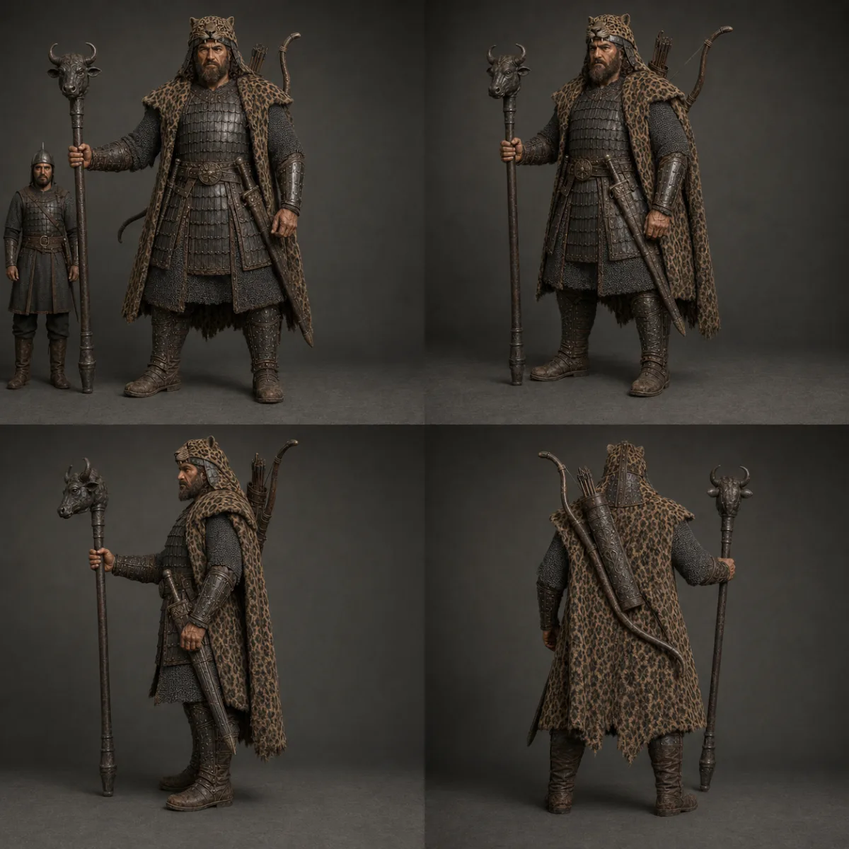 Rostam's battle armor, full turnaround