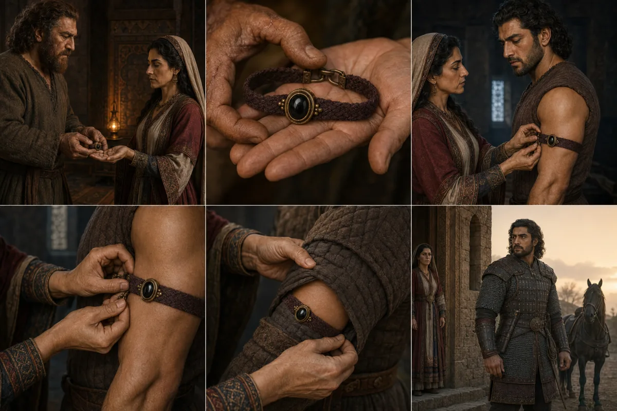 Rostam gives Tahmineh the armband